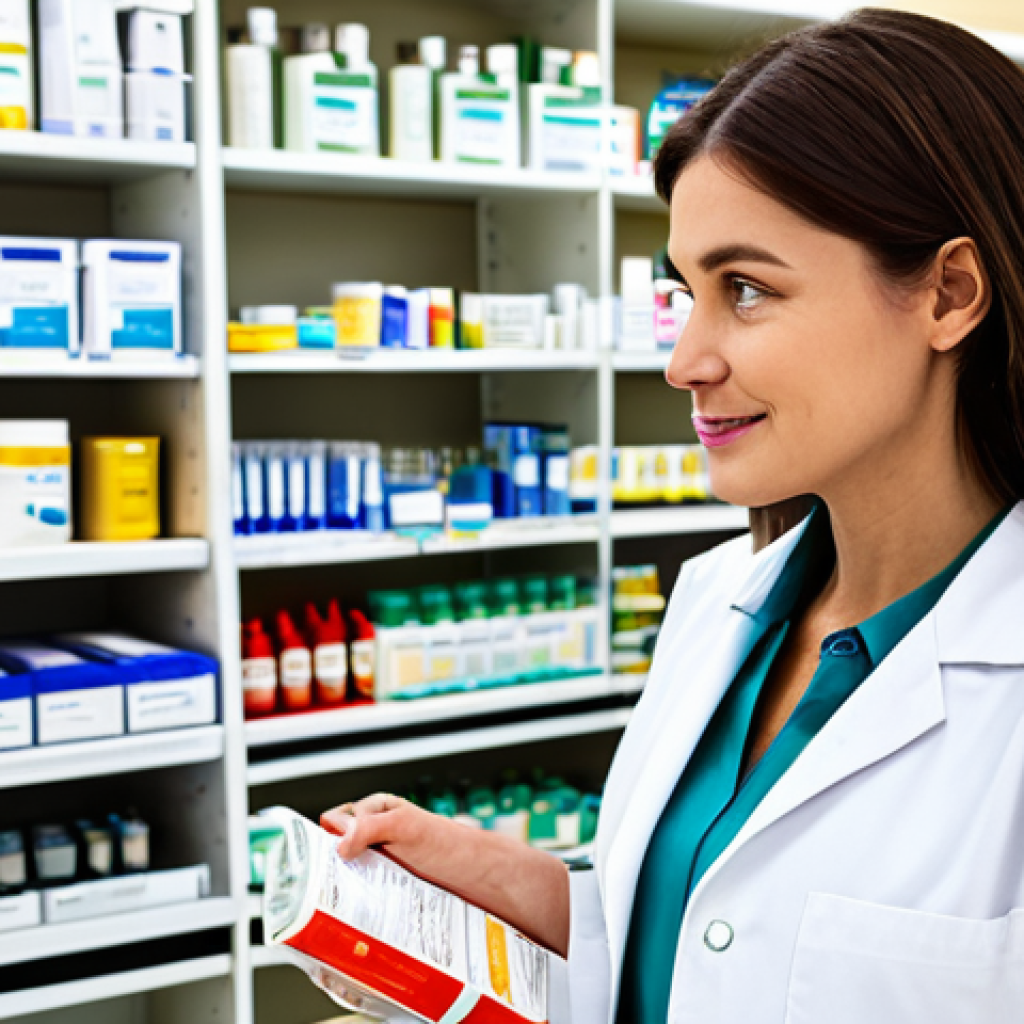 Modern Pharmacy Scene**
"A professional female pharmacist in a clean, modern pharmacy, assisting a customer, fully clothed in a white coat and modest attire, shelves stocked with medications in the background, bright and welcoming atmosphere, safe for work, appropriate content, perfect anatomy, natural proportions, family-friendly, professional environment."
**